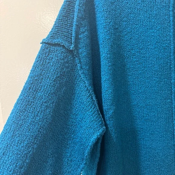 Free People Brookside Tunic Oversized Sweater Teal Size S - Picture 7 of 11